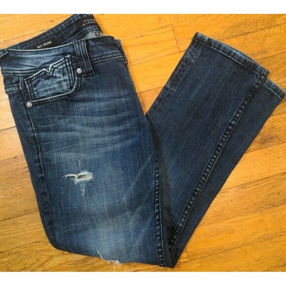 Vigoss Jeans Women's Roll Skinny Distressed Medium Wash Low Rise Blue 8/9 30x28 - Picture 2 of 12